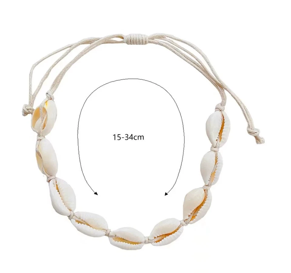 Bracelet ajustable de perles en véritable Coquillage, pour poignet ou cheville - Photo 3/4