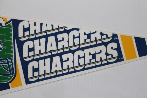 Vintage SAN DIEGO CHARGERS NFL Full Size Felt Pennant 12x30" 90s Wincraft - Picture 3 of 5