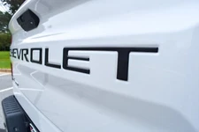 3D Raised Matte Black Tailgate letters for 2019-24 Chevy Silverado 1500 2500HD