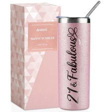 Onebttl 21st Birthday Gifts for Women, Girl, Her - 21 and Fabulous -20oz/590m...