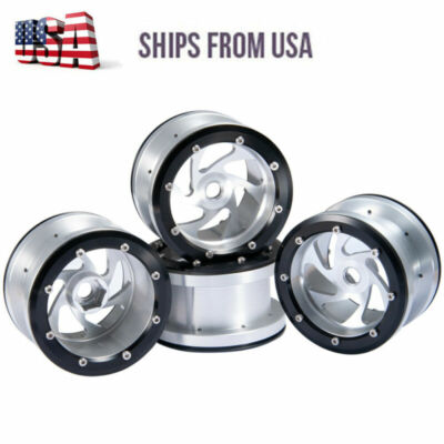 4PCS 2.2'' Alloy Beadlock Wheel Rims For 1/10 RC Axial Wraith RR10 YETI TRX-4 US