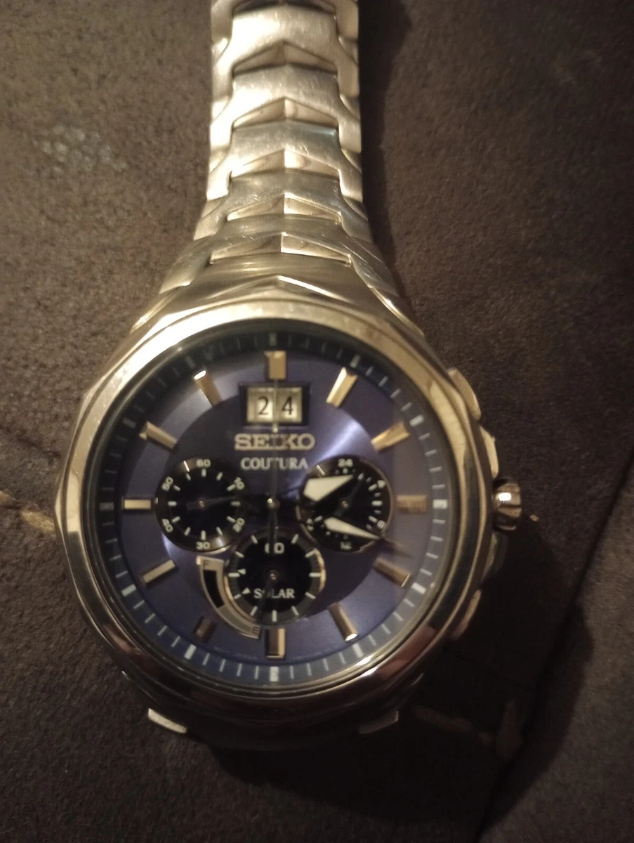 Authentic Men s Seiko Coutura Solar Chronograph Stainless Steel