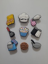 Chef Baker Cooking PVC Rubber Shoe Charms For Crocs Cupcake Toppers 9 Pc