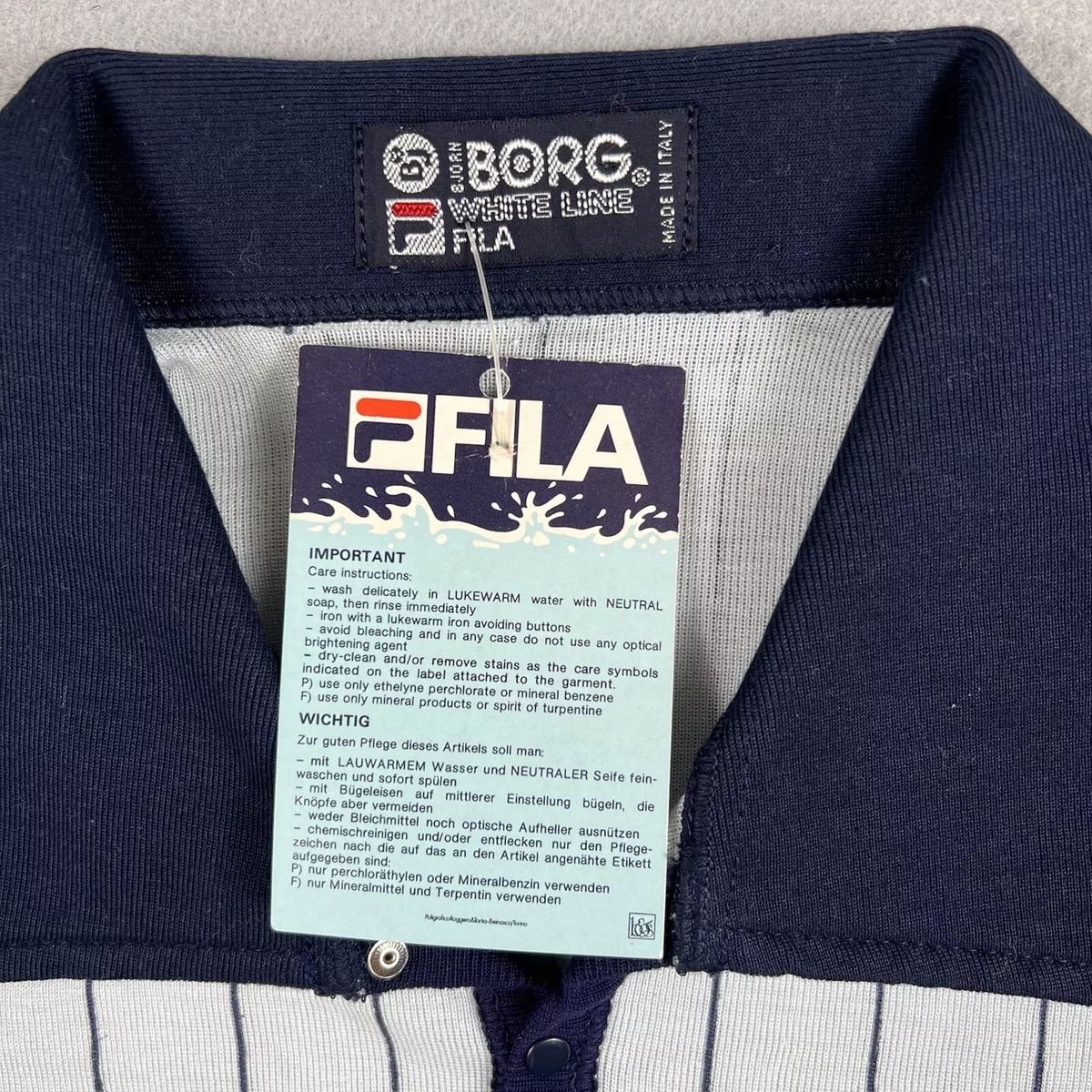 Assert whisky Somatische cel NWT Vintage 70s Fila Bjorn Borg White Line Blue Striped Tennis Shirt Size  US 36 | eBay