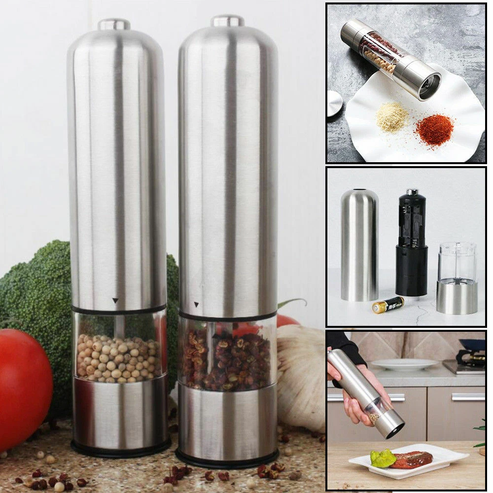 Stainless Steel Automatic Pepper Grinder Electronic Salt And