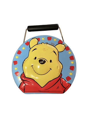 Vintage Winnie The Pooh Tin Storage Container Mini Lunch Box