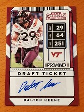 2020 Contenders Draft Ticket Blue #310 Dalton Keene Virginia Tech Rookie TE Auto