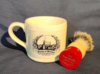  Woods of Windsor Shaving Mug Ever Ready C40 Brush Set Made in England