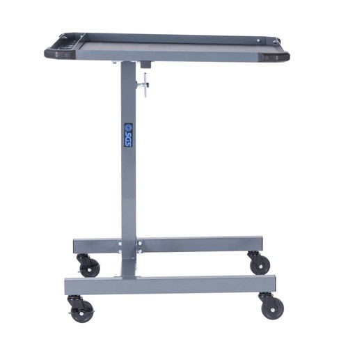 SGS Mobile Workstation Table Adjustable Height Non Slip PVC Mat Bumpers & Wheels - Picture 9 of 11
