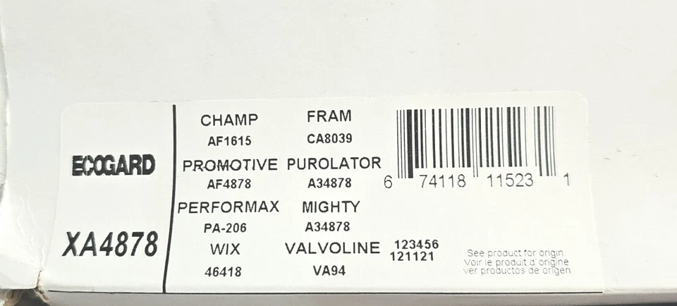 Воздушный фильтр двигателя премиум-класса Ecogard XA4878 F-150 1997-2008 - Изображение 4 из 4