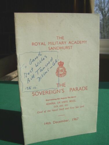 The Sovereign's Parade, Sandhurst, 1967; programme with dedication by Bill Tancr - Picture 1 of 2