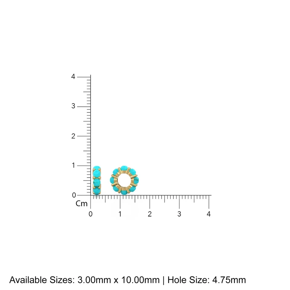10毫米睡美人绿松石珠14K金间隔首饰寻找小饰品 — 第 2/4 张图片