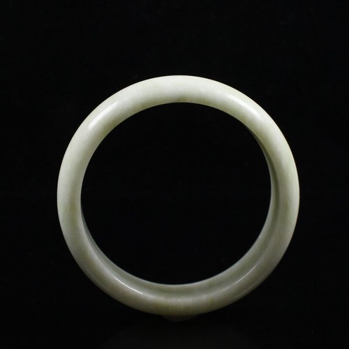 80mm Certified Natural Grade Yellow Green Lantian jade Bangle Bracelet j6470 - Picture 7 of 12