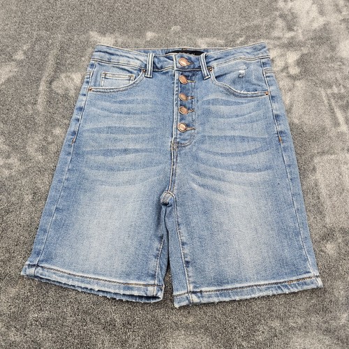 Risen Jean Shorts womens small high rise button fly distressed stretch 5 pocket