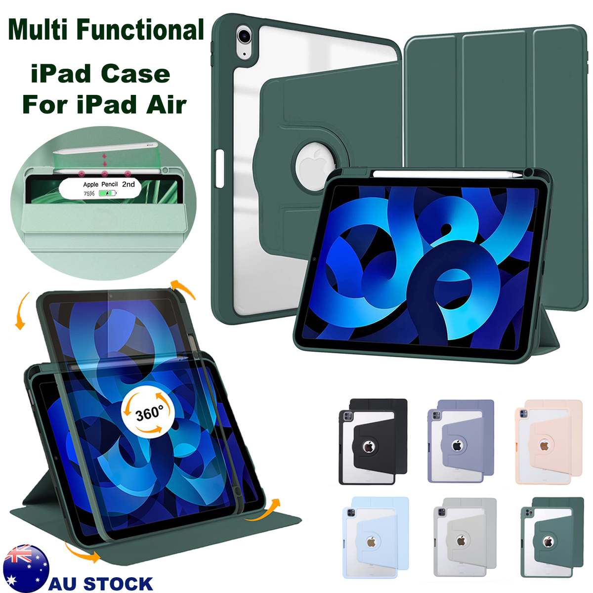 For Apple iPad Air Air 5th Generation Rotating Smart Folio