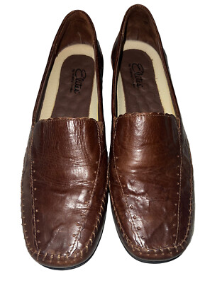 Walking Cradles Elite Tippy Loafer Slip On Shrunken Leather Shoe Rustic  Brown