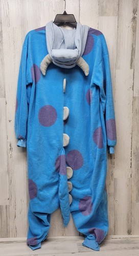 Monsters Inc Sully Sullivan Costume Boys S Blue 1 Piece Hooded Pajamas - Picture 2 of 14