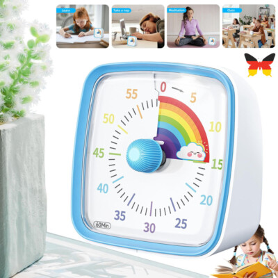 Visueller Timer 60 Minuten Countdown Timer, Kinder Timer mit Nachtlicht Blau DHL