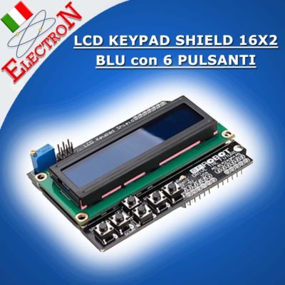 LCD KEYPAD SHIELD 16X2 BLAU + 6 TASTEN x ARDUINO HD44780 1602 BUTTONS
