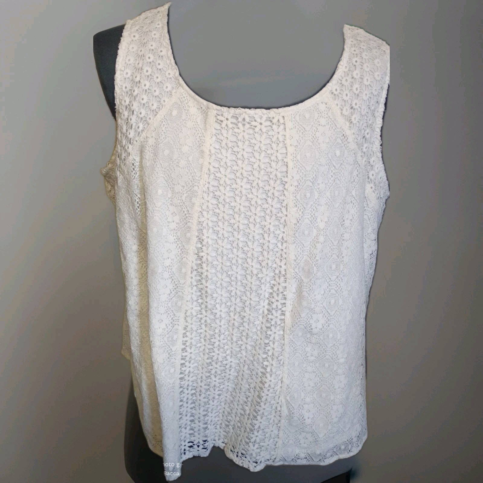 NWT SOLITAIRE BY RAVI KHOSLA LACE CROCHET TANK TOP 3X