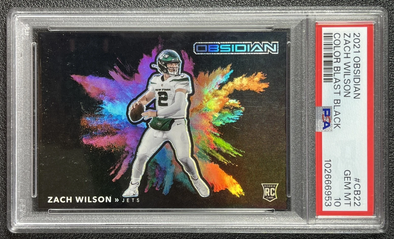 Zach Wilson Panini Obsidian Color Blast Black #CB22 Base