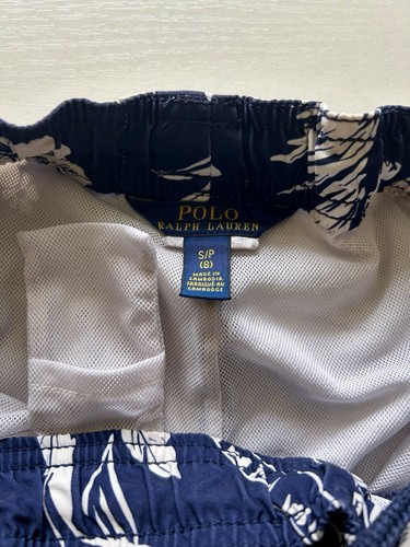 Polo Ralph Lauren boys Youth Small (8) Blue Teddy Bear Lined Swim Trunks - Picture 2 of 6