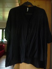 Zara Bluse Oversize schwarz/Kastig Gr.M