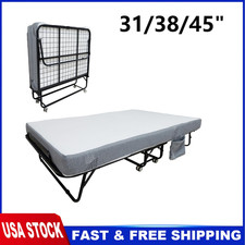 Rollaway Bed Folding Bed with 4cm Foam Mattress & Metal Frame for Adults & Guest