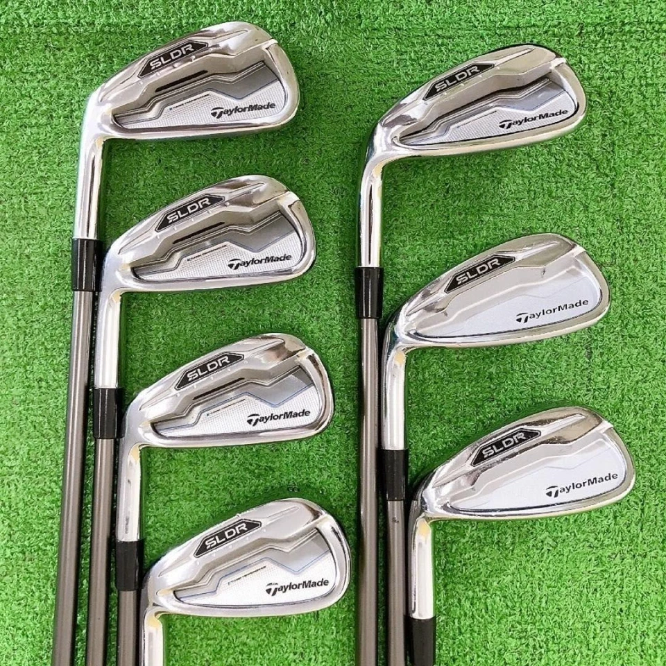 USED Taylormade SLDR Lefty Iron 5-9,AW 7p Set S-Flex Mitsubishi TM7-214 Graphite - Image 2 of 4