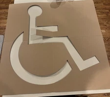 Handicap Parking Stencil Kit Reusable Cardboard Parking Lot Stencils Pavement