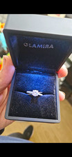 GLAMIRA Viviette 925 Sterling Silver 1ctSwarovsky Diamond Engagement Ring Size M