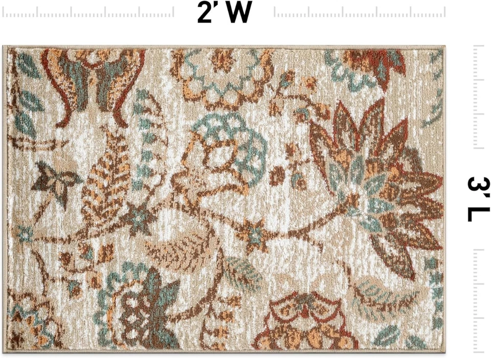 Stylish 2' x 3' Beige Polypropylene Rug - Low Pile, Indoor Use, Jute Backing - Image 4 of 4