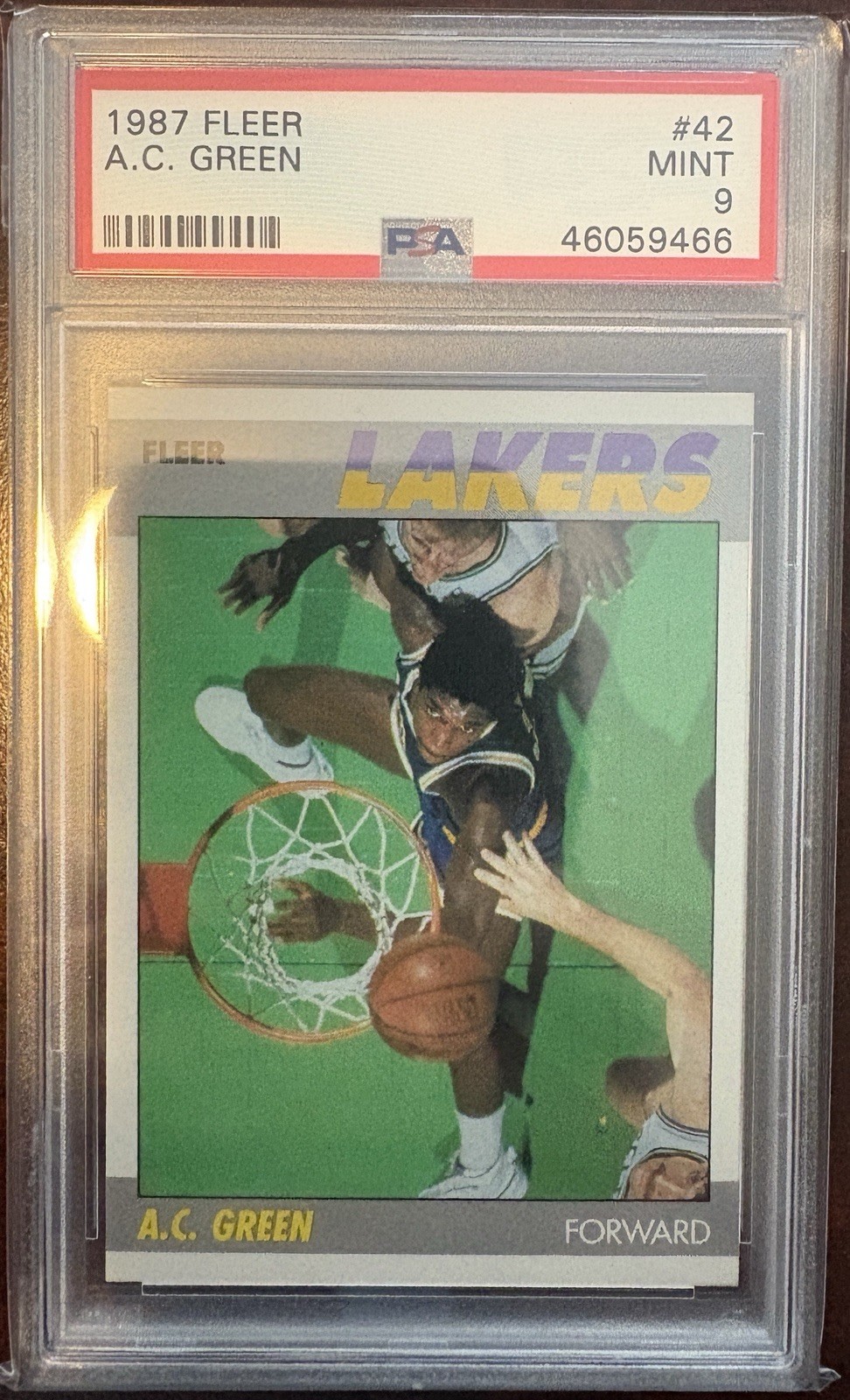 1987 Fleer A.C. Green  #42 PSA 9 MINT Tough Grade!