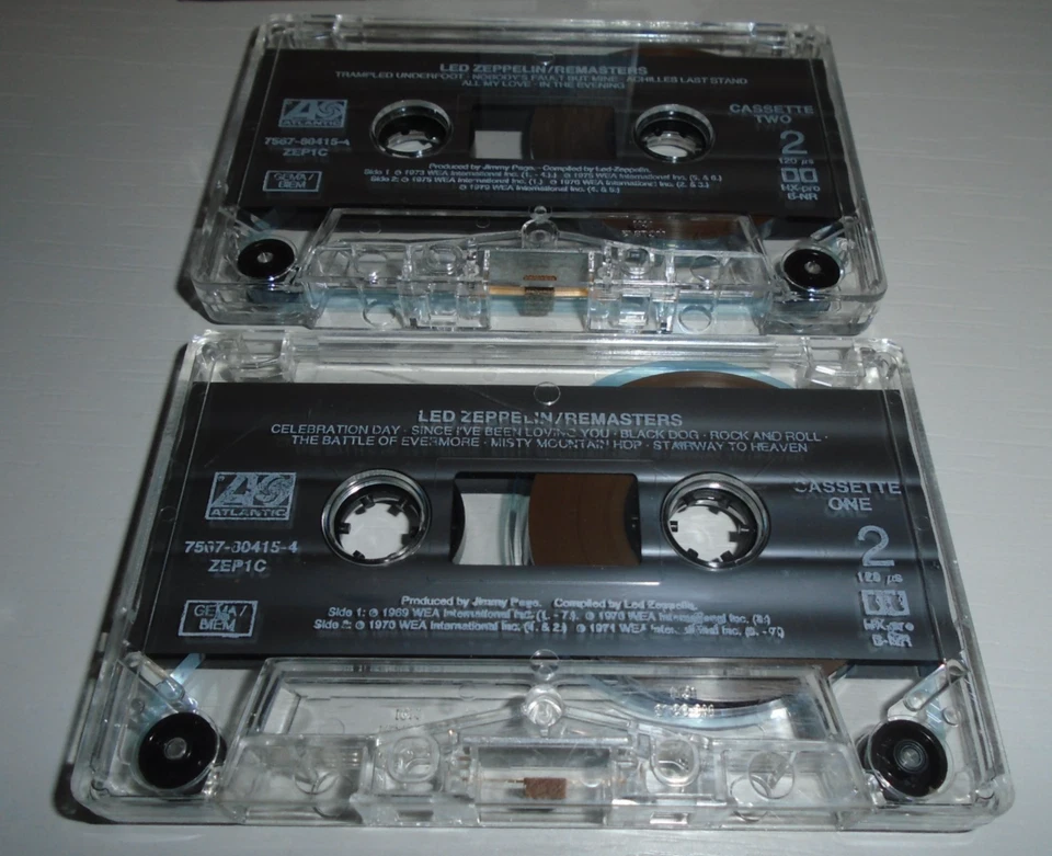 LED ZEPPELIN REMASTERS DOUBLE AUDIO CASSETTE TAPE ALBUM 1990 ATLANTIC 7567-8041 - Image 4 of 4