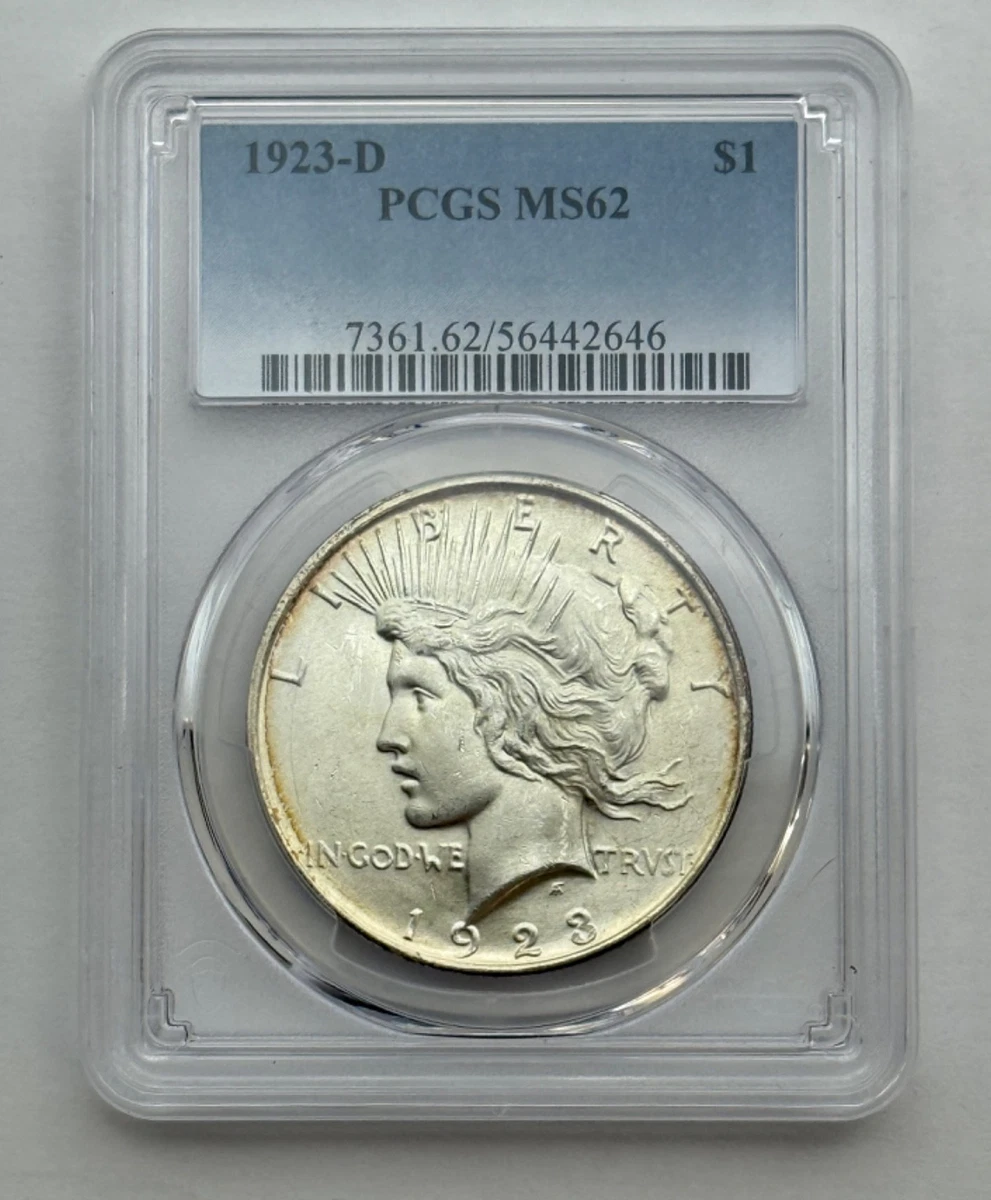 1923 Year Grade MS 62 Peace US Dollars (1921-1935) for sale | eBay
