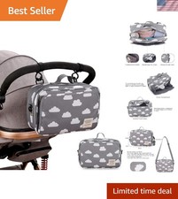 Lightweight Outdoor Baby Diaper Caddy in Grey Cloud - Perfect for Short Trips