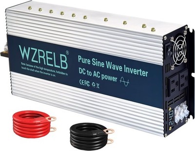 3000W Pure Sine Wave Inverter 24V to 120V Power Car Home Solar Truck Camp Motor