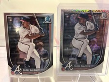 2025 Bowman Chrome #75 Drake Baldwin RC Mojo Refractors - 2 versions
