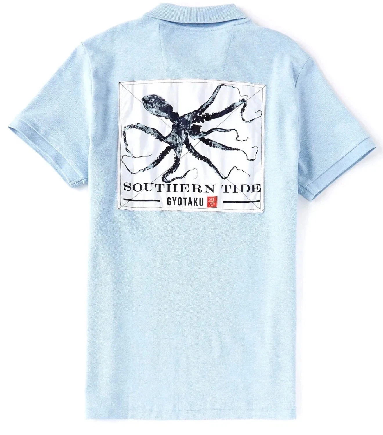 Southern Tide Skipjack Heather Hachi Polo Shirt Gyotaku Fishing Mens Medium