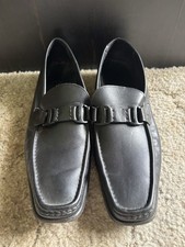 Salvatore Ferragamo Men's Black Gancini Bit Loafers Shoes Size 9.5 B Italy