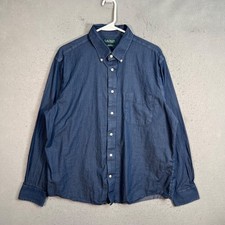 Lauren Ralph Lauren Mens Size 16 1/2 32/33 Blue Shirt Regular Fit Stretch Fabric
