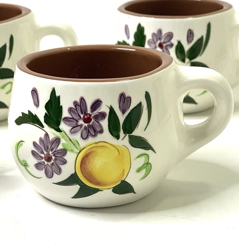 Stangl Pottery - Fruit & Flowers pattern Squatty 2 3/4” Mug (brown) - Rare Find