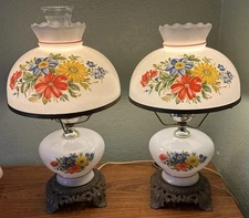 Accurate Castings Floral Table Lamps Vintage