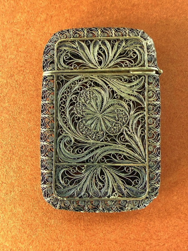 Vintage silver filigree cigarette case, early 20th century