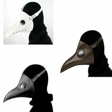 Plague Doctor Mask Birds Mouth Long Nose Beak Faux Latex Steampunk Halloween New