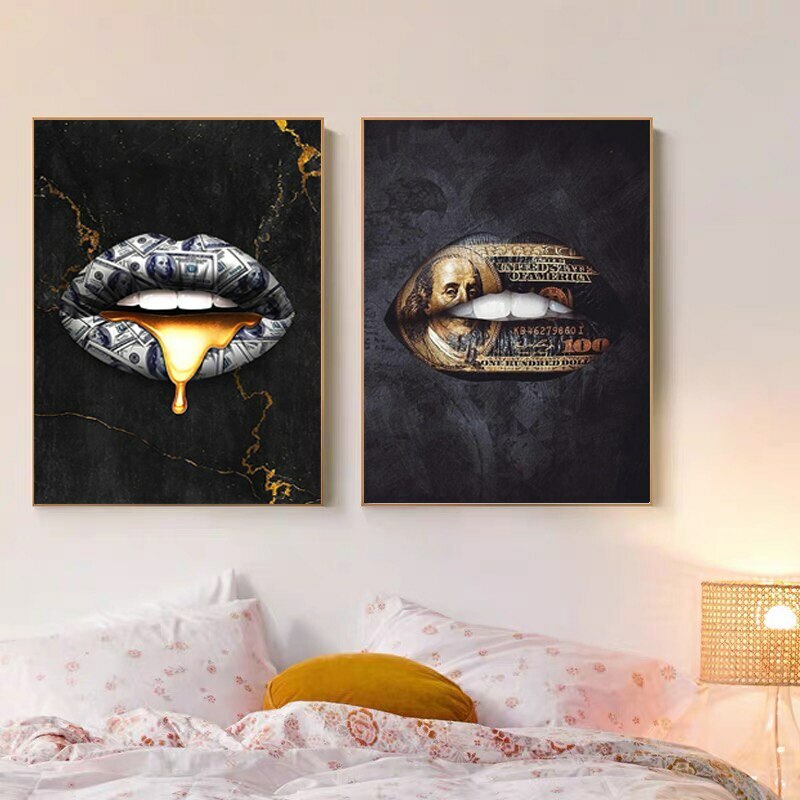 Louis Vuitton Lips Drip Fashion Wall Art Print