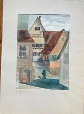 Lot of Watercolors around 1949 Signed Rettenmaier with Unreadable Location