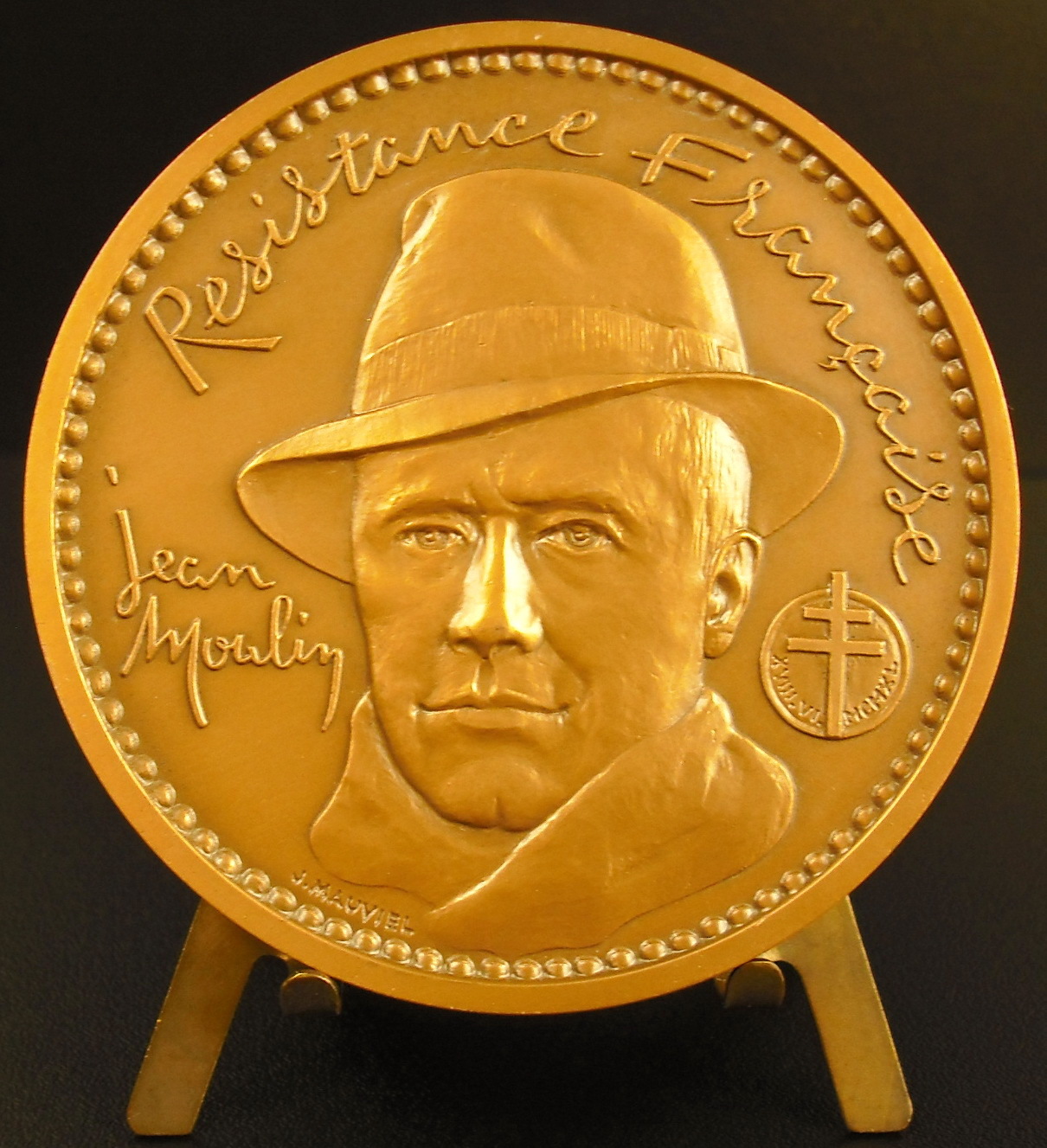 Medailleà à Jean Moulin Résistant La Résistence française Mauviel WW2 medal Onmiddelijke levering