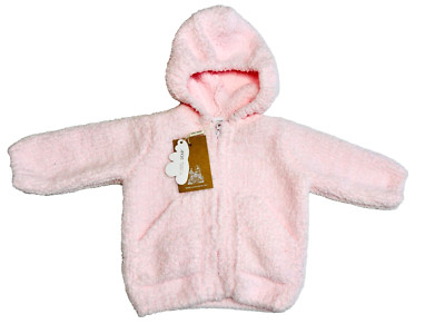 NEW ANGEL DEAR PINK SOFT CHENILLE FLEECE ZIP HOODIE SWEATER JACKET*BABY 0-6 MOS