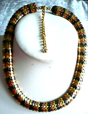 41 cm - 49 cm mega Statement Collier Kette Schmuck tricolor 3-farbig NEU + TOP